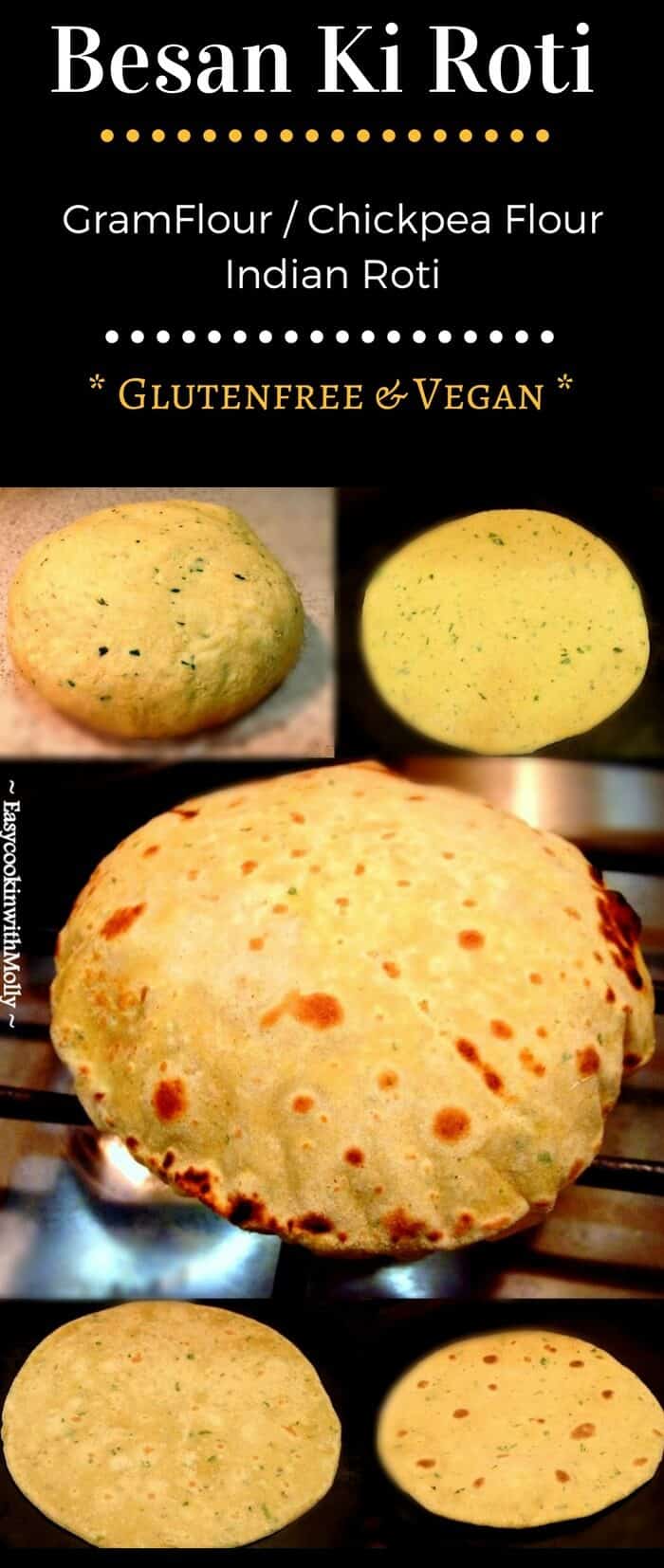 Besan Ki Roti (Chickpea Flour Roti) : #glutenfree #vegan #roti