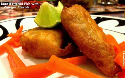 Fish fried in beer batter