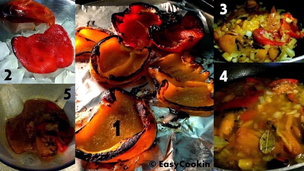 Roasted Red Pepper Soup Process