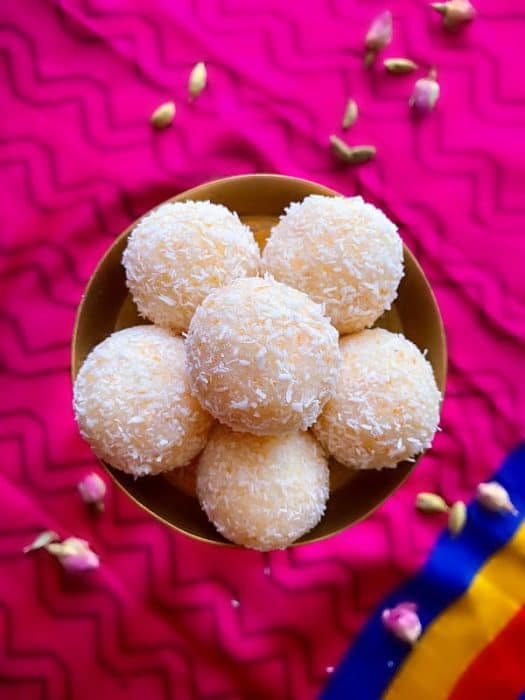 Instant Coconut Ladoo 3 Ingredients & Ready in 10 Minutes