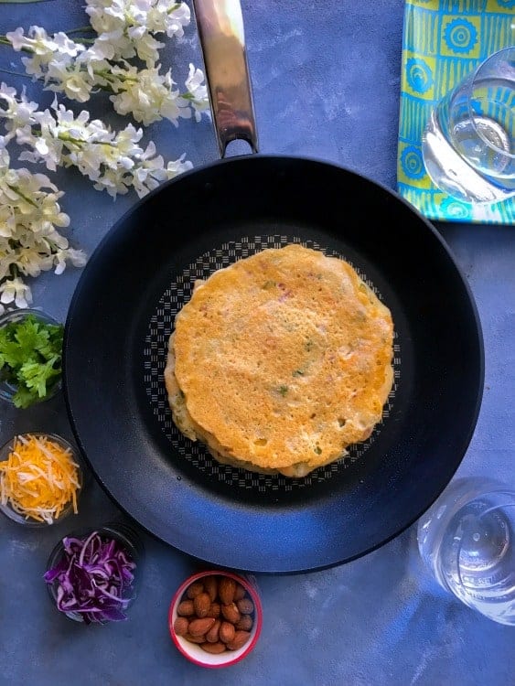 Instant Savory Oats Crepe - Oats Chilla (Healthy Recipe)