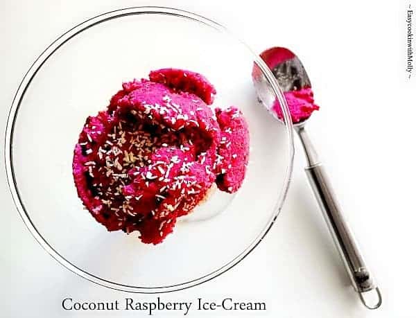 Vegan Coconut Raspberry Ice-Cream