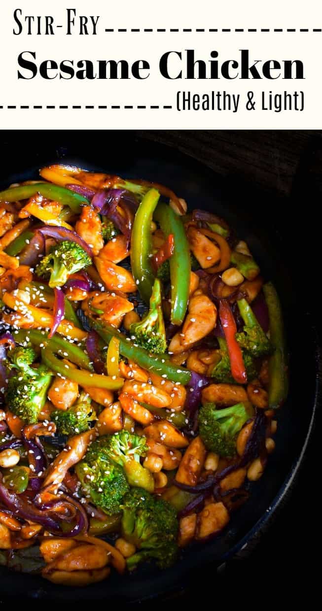 Stir-Fry Sesame Chicken (Healthy and Light): #sesame #chicken #chinesefood #spicy