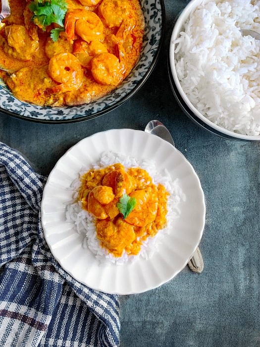 Bengali Prawn curry using coconut milk