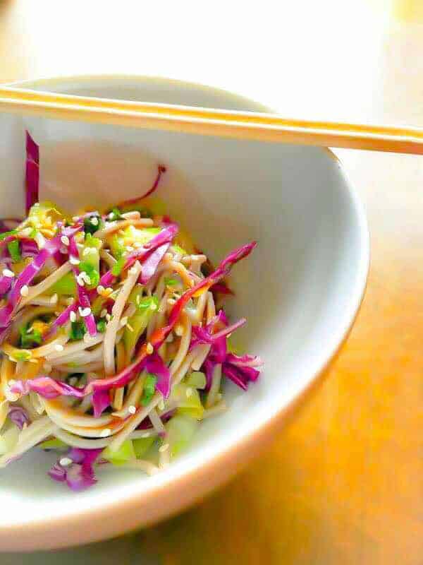 Warm Spicy Soba Noodles 10 Minutes Recipe (V+GF)