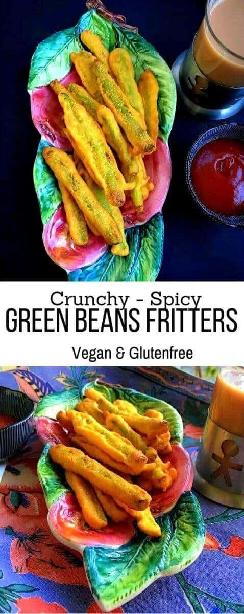 Crunchy Spicy Green Beans Fritters : #green #beans #fritters #vegan
