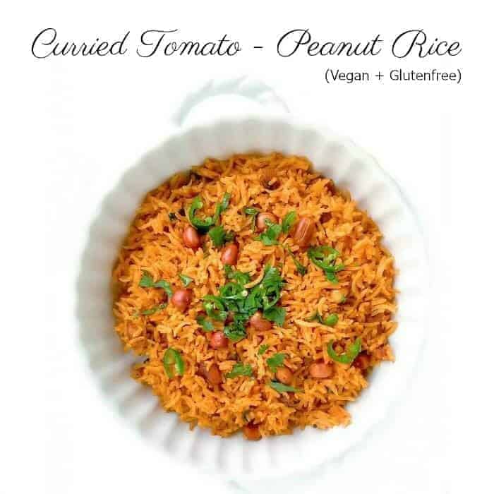 Curried Tomato Peanut Rice - Tomato Rice Recipe