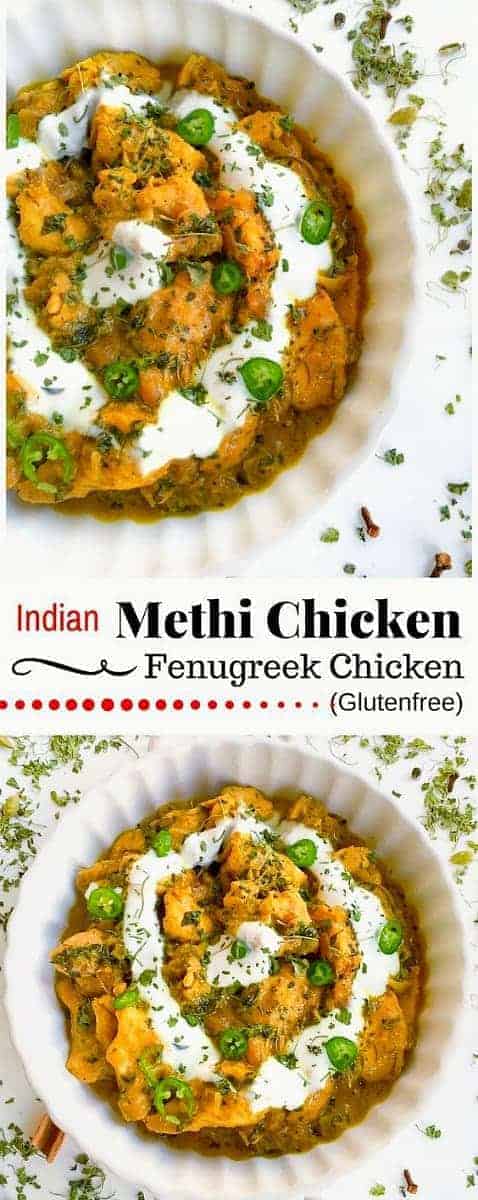 Indian Methi Chicken - Murg Methi (Fenugreek Chicken): #methi #chicken #indian #fenugreek