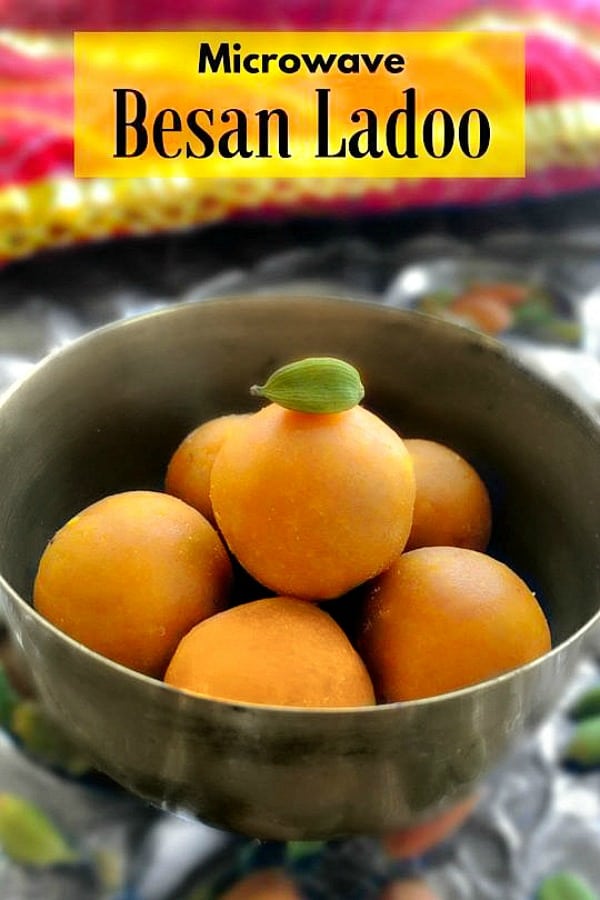 Microwave Besan Ladoo (4 Ingredients) Chickpea Dessert Fudge