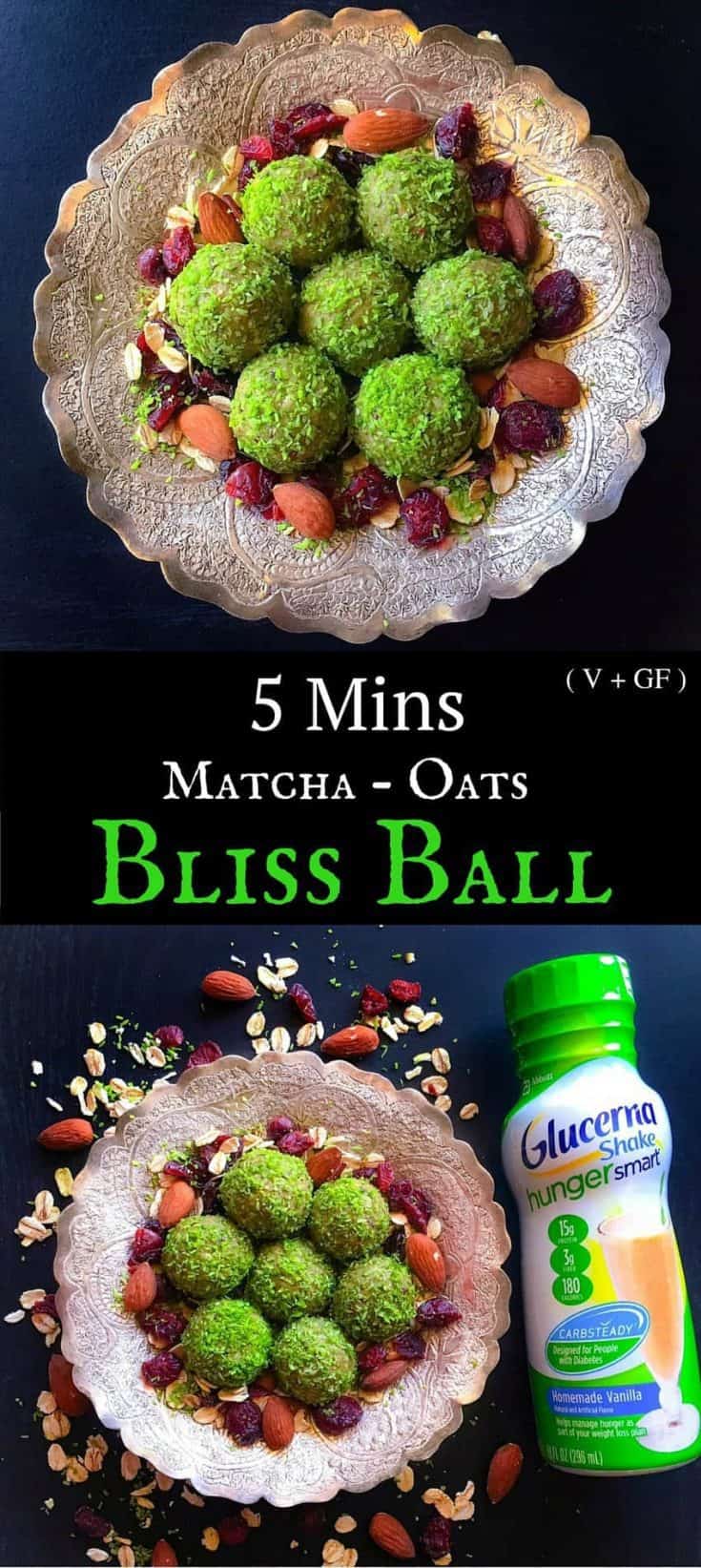 Matcha Oats Bliss Balls (NoCook 5 Minutes Recipe)