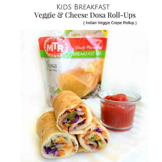 veggie - Cheese Dosa Roll-Ups