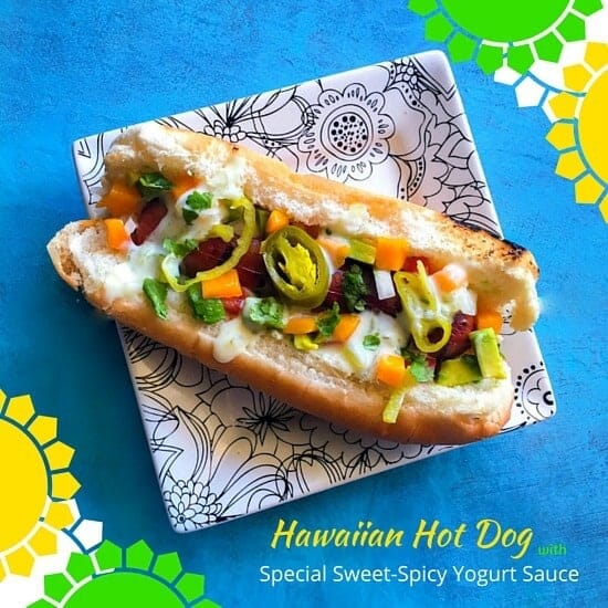 Hawaiian-Hot-Dog-with-Special-Sweet-Spicy-Yogurt-Sauce
