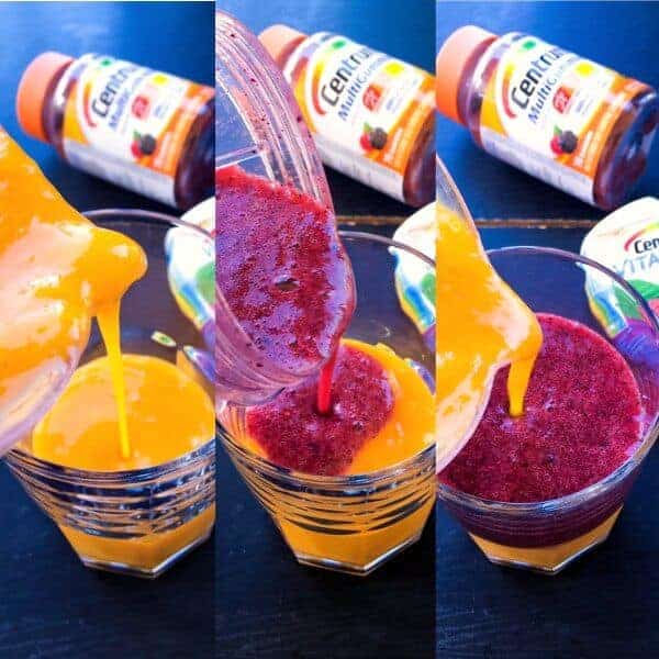 Mango Berry Swirl Smoothie process