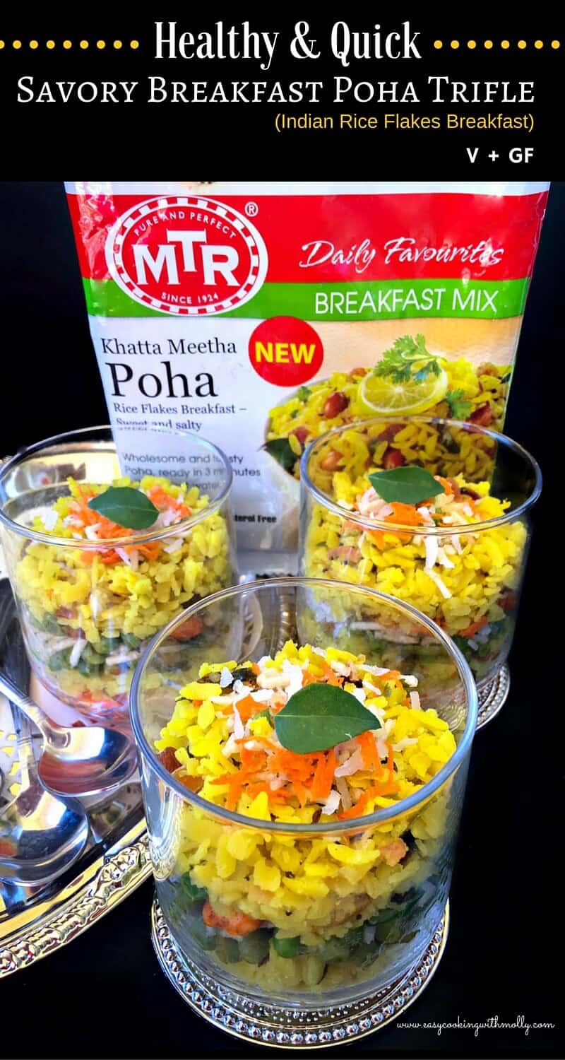 Healthy and Quick – Savory Breakfast Poha Trifle : #ad #mtrfoods #poha #trifle #breakfast