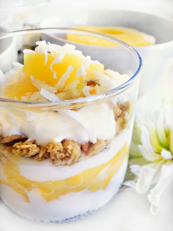 make ahead pina colada breakfast parfait