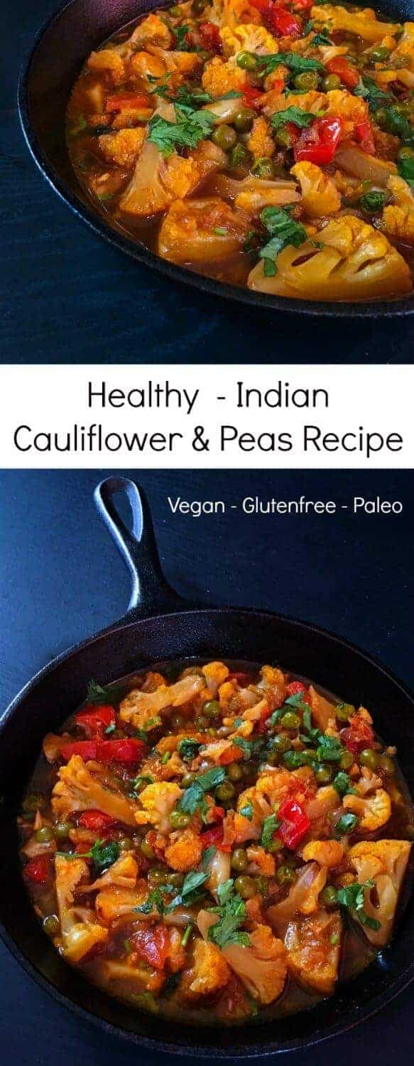 Healthy Indian Cauliflower & Peas Recipe : #cauliflower #curry #vegan
