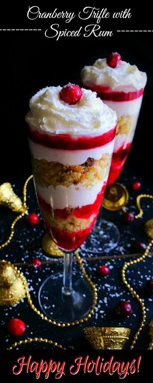 Holiday Cranberry Trifle with Spiced Rum : #cranberry #rum #trifle