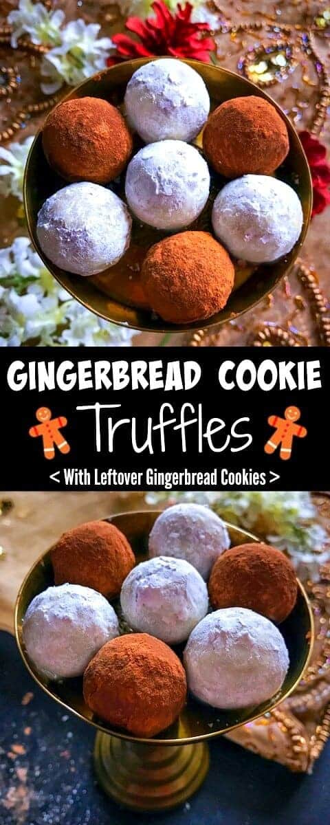 Gingerbread Cookie Truffles (with leftover cookies) : #gingerbread #cookies #truffle #chocolate