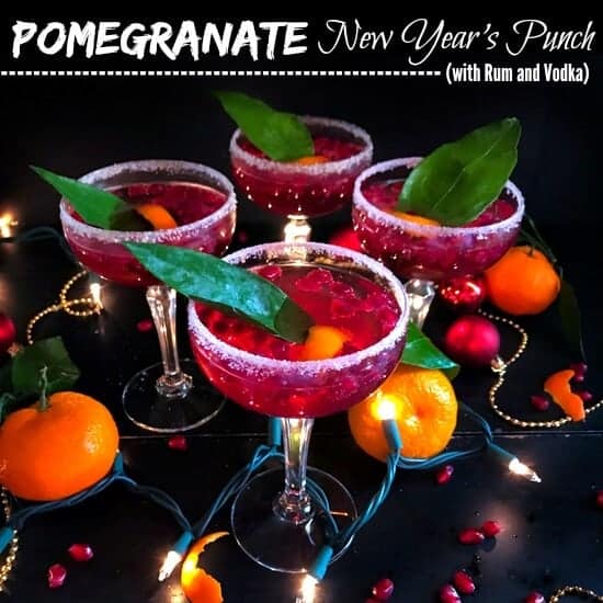 Pomegranate New Year's Punch (with Rum and Vodka)