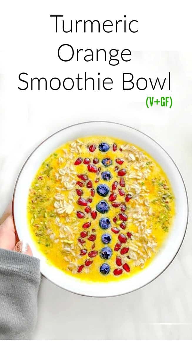 Turmeric Orange Smoothie Bowl: #turmericsmoothie #turmericorange #detox #smoothie #vegan