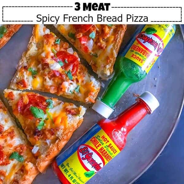 3 Meat Spicy French Bread Pizza