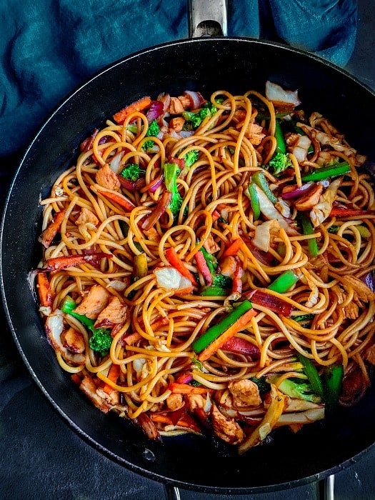 Healthy Chicken Chow Mein - Lo Mein Recipe (Video Recipe)