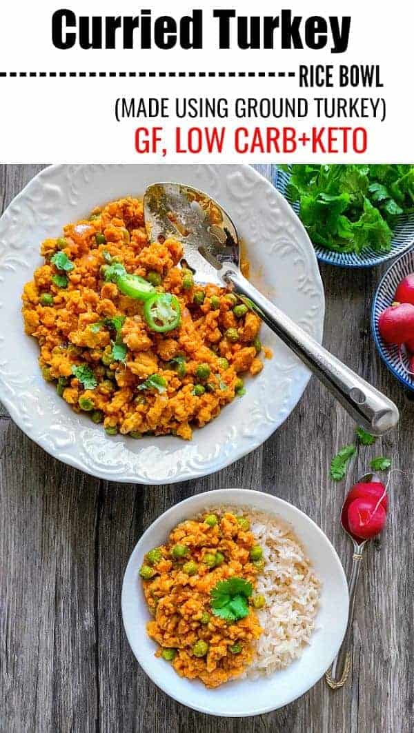 Quick-Healthy Curried Turkey Rice Bowl (made using ground turkey) GF/Low Carb-Keto: #keto #turkey #curriedturkey #turkeycurry #ketorecipe #ketodiet