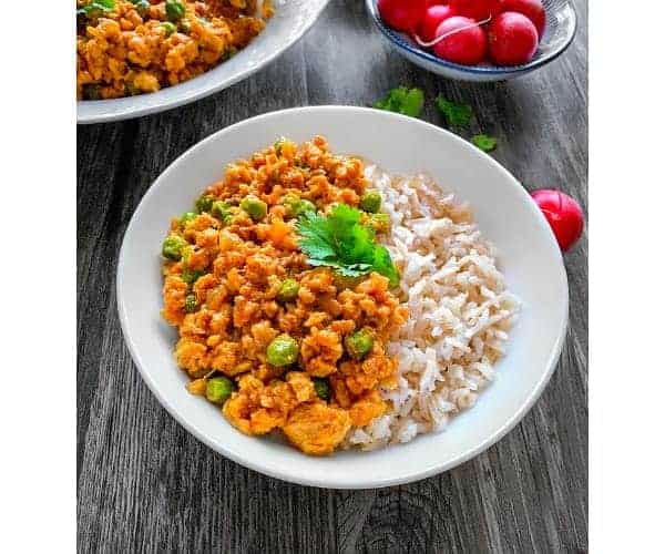 curried turkey rice bowl