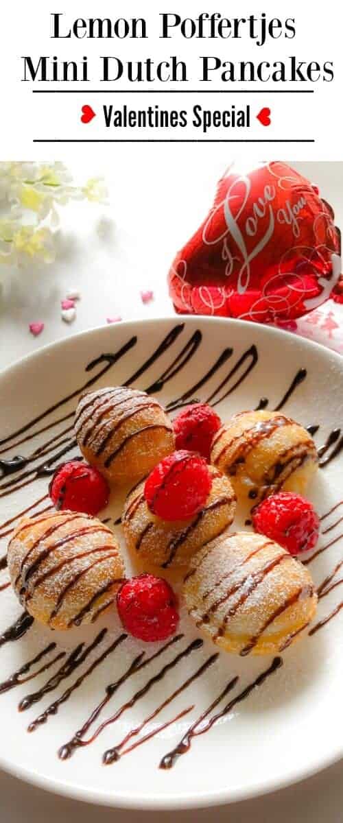 Lemon Poffertjes - Mini Dutch Pancakes (Valentines Special) : #poffertjes #aebleskiver #danish #pancakes #valentines