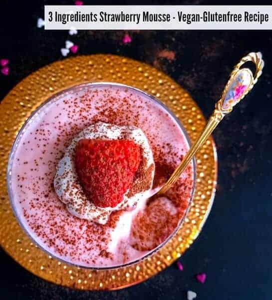 3 Ingredients Strawberry Mousse – Coconut Strawberry Mousse (V+GF)