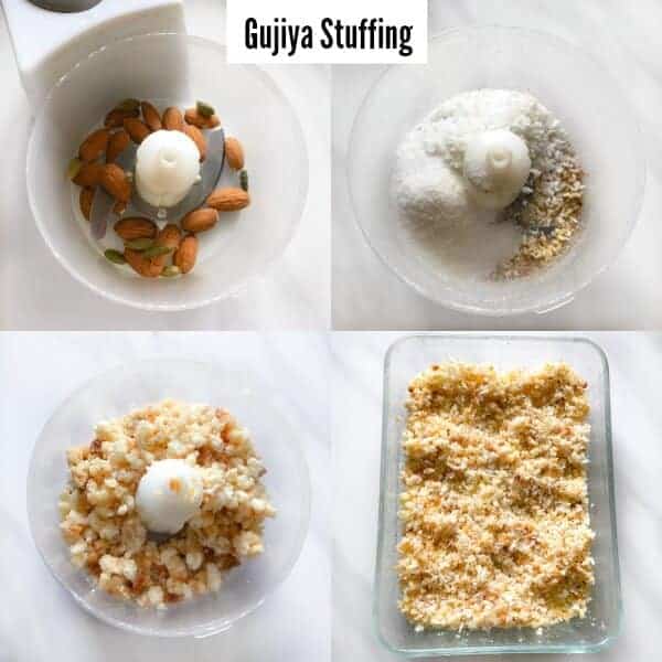 picture of gujiya stuffing made using ricotta cheese