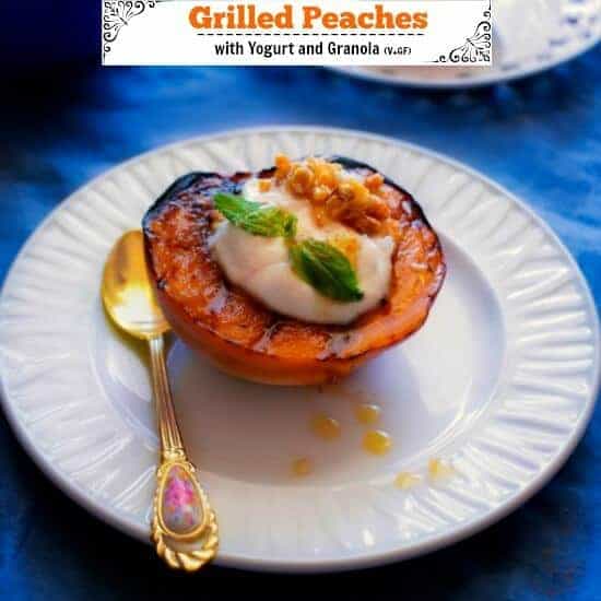 Grilled Peaches with Yogurt and Granola (Healthy Breakfast)