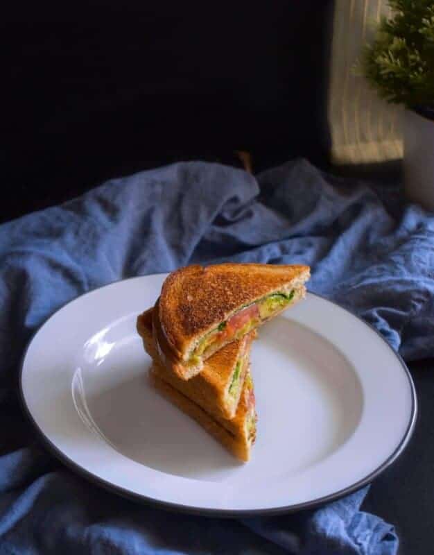 Avocado Tomato Grilled Cheese Sandwich