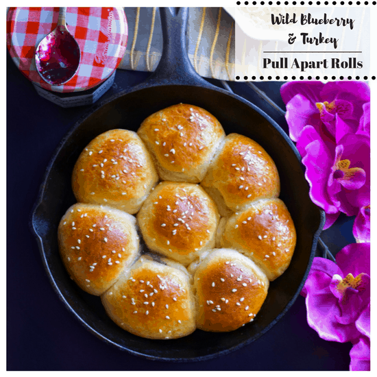 Wild Blueberry and Turkey Pull Apart Rolls