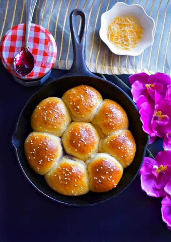 Wild Blueberry and Turkey Pull Apart Rolls