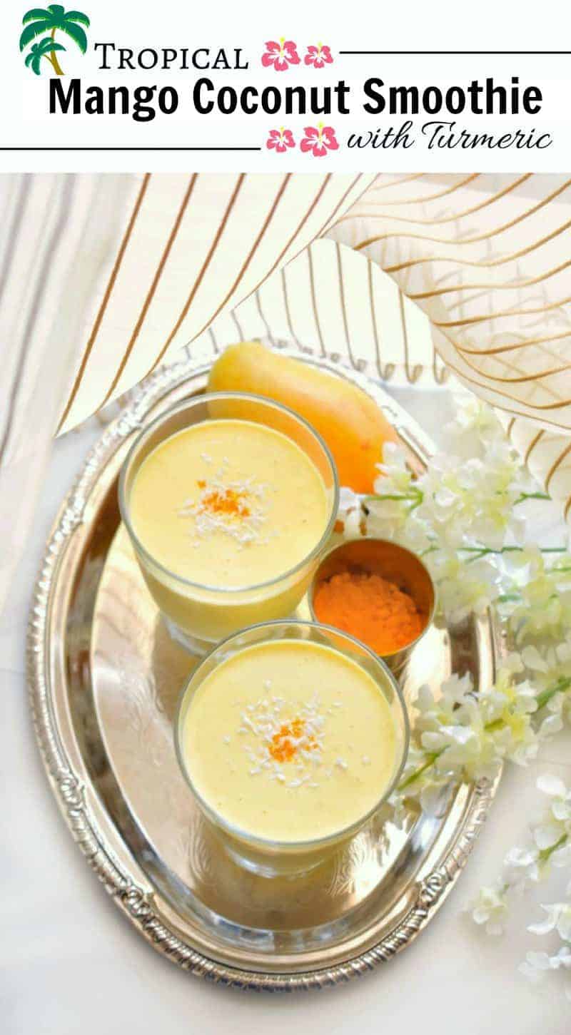 Tropical Mango Coconut Smoothie with Turmeric: #ad @Target #ForWhatMattersMost #coconut #mango #smoothie