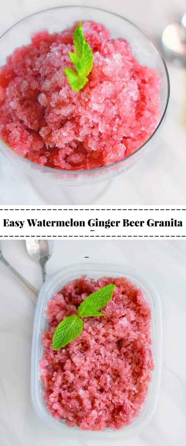 Easy Watermelon Ginger Beer Granita: #watermelon #granita #beer #ginger #fathersday