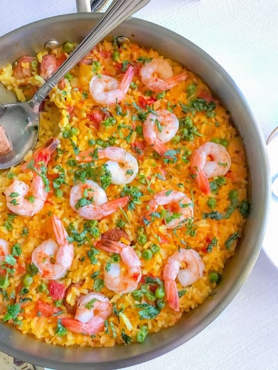 best shrimp sausage paella