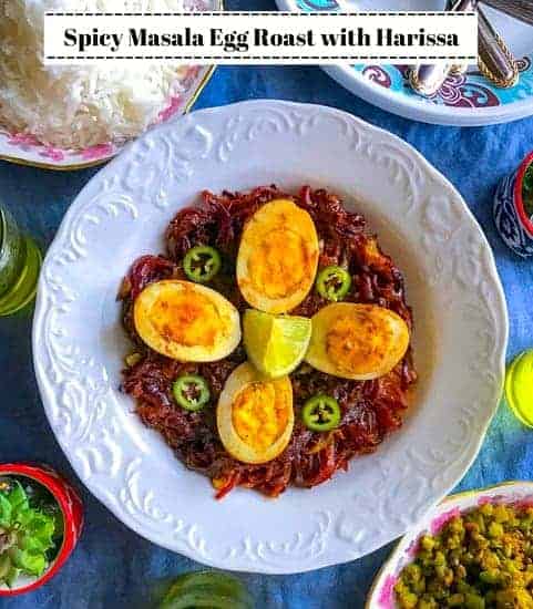 Spicy Masala Egg Roast with Harissa