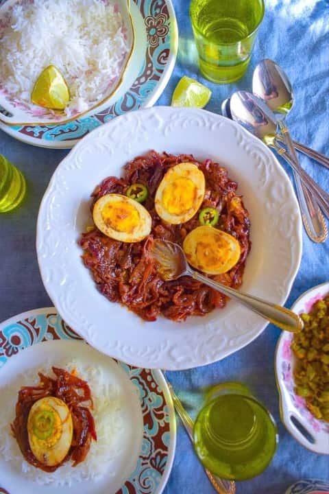 Indian Egg Roast with Harissa