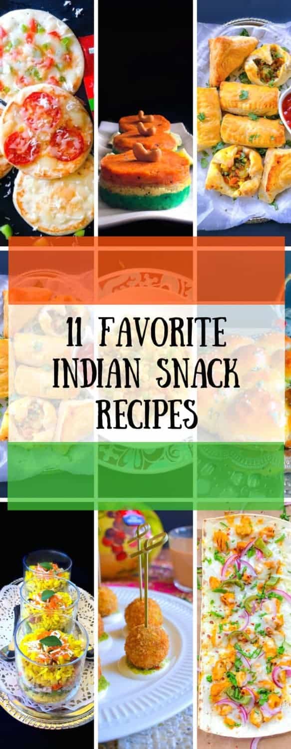 11 Favorite Indian Snacks recipes from samosa, vegetable puffs, curry pizza and much more