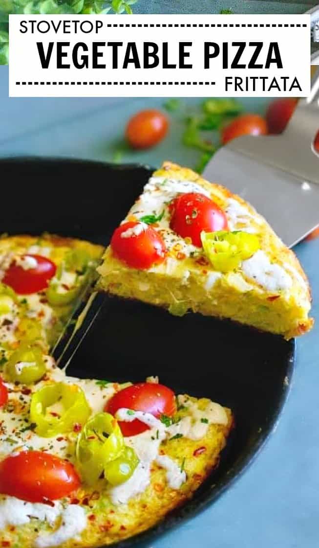 Vegetable Pizza Frittata - Stovetop Frittata #frittata #stovetopfrittata