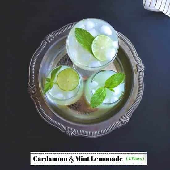 cardamom and mint lemonade (2 ways)