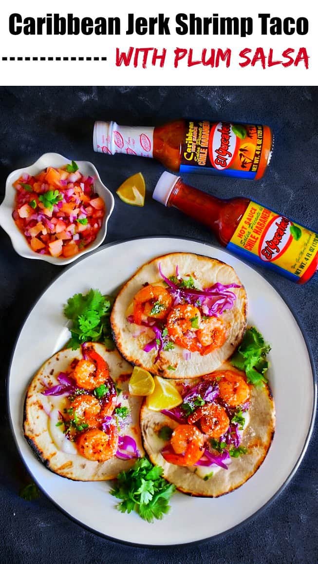 Caribbean Shrimp Taco with Plum Salsa: #taco #caribbean #shrimp #shrimptaco #plum #salsa