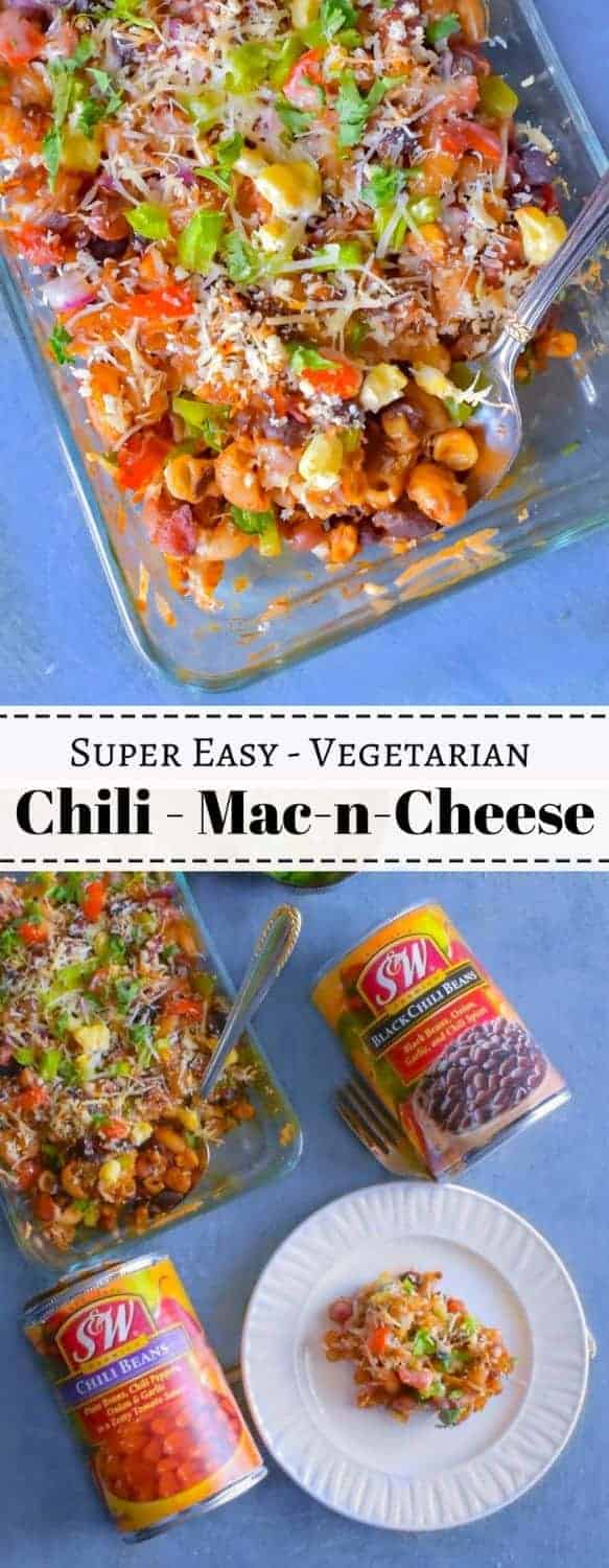 Super Easy Vegetarian Chili Mac n Cheese: #macncheese #chili #macaroni #mexican