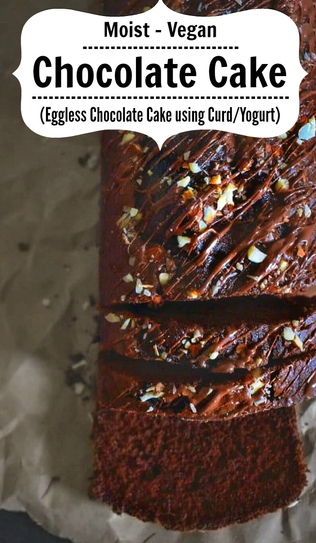 Vegan Chocolate Yogurt Cake - Eggless Chocolate Cake using Yogurt