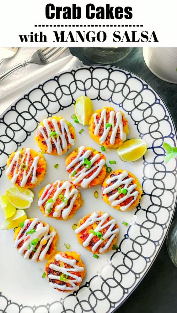 Crab Cakes with Mango Salsa - Healthy Crab Cakes recipe - how to make crab cakes