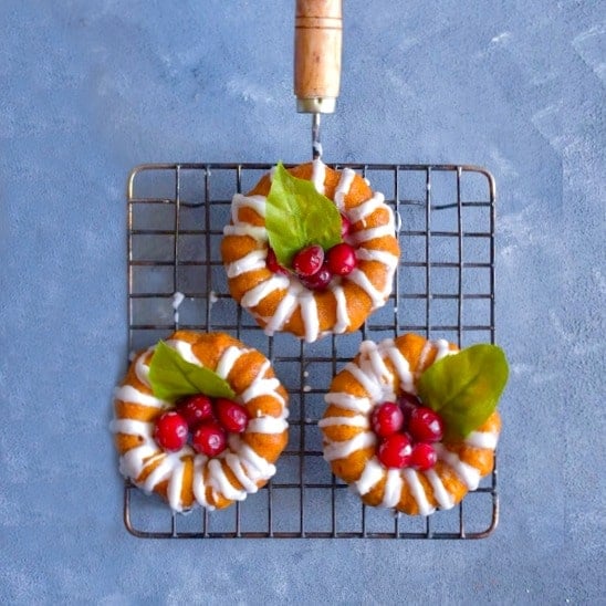 Glazed Mini Pumpkin Pie Spice Bundt Cake