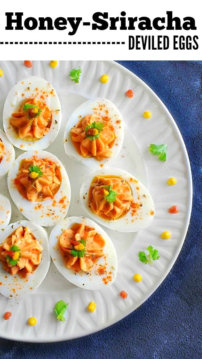 Sriracha Deviled Eggs - Honey, Sriracha Eggs, Easter Eggs, Deviled Eggs