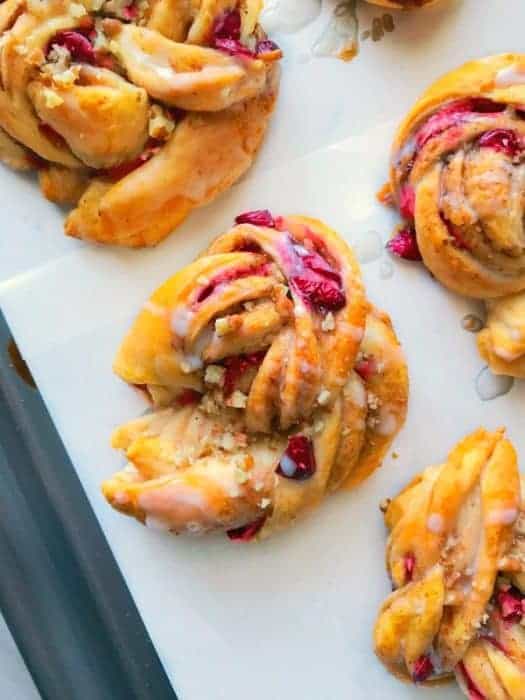 Cranberry Cinnamon Pecan Braided Rolls using Biscuit Dough